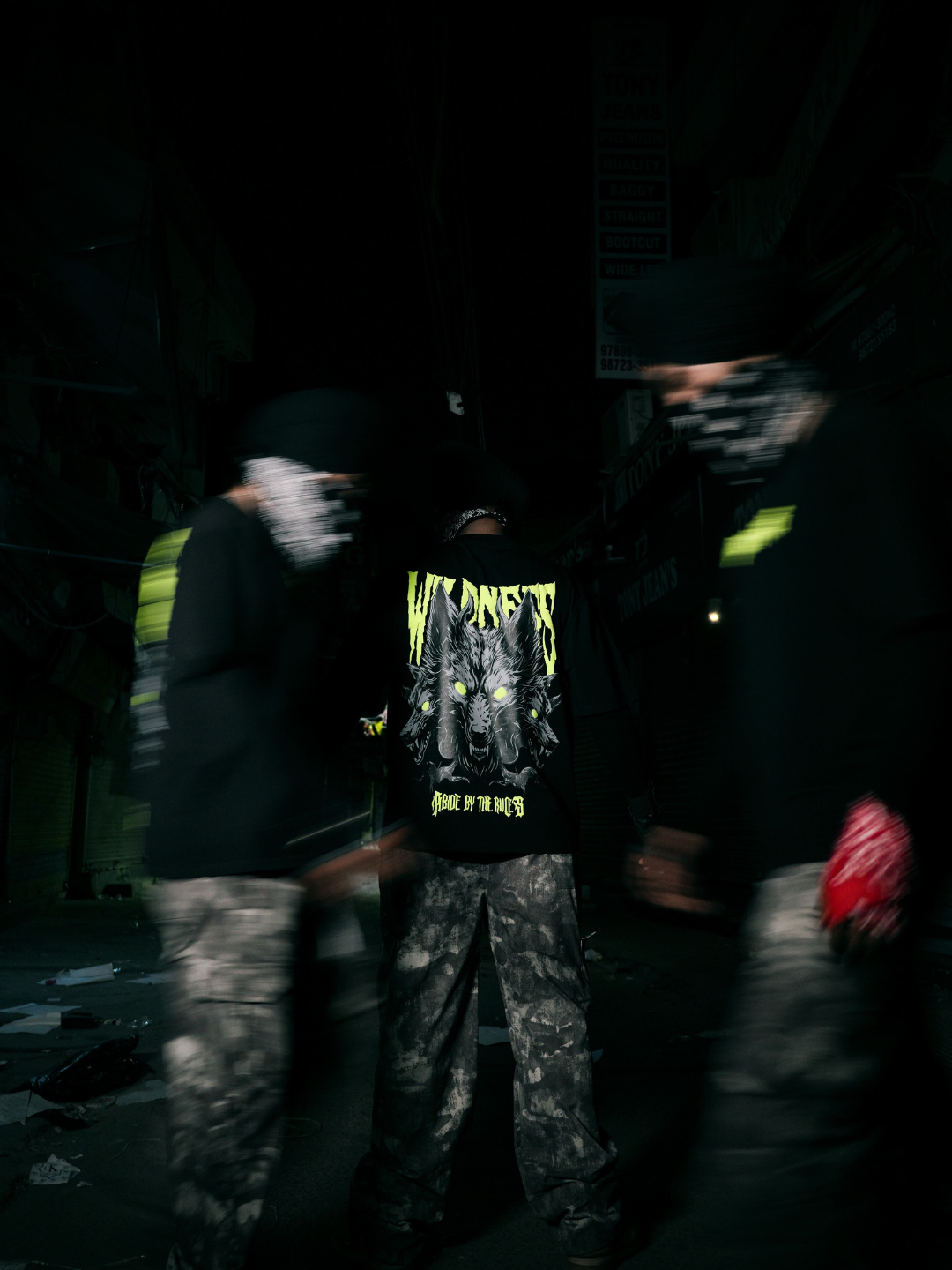 Abide By The Rules Oversized Black Graphic T-Shirt