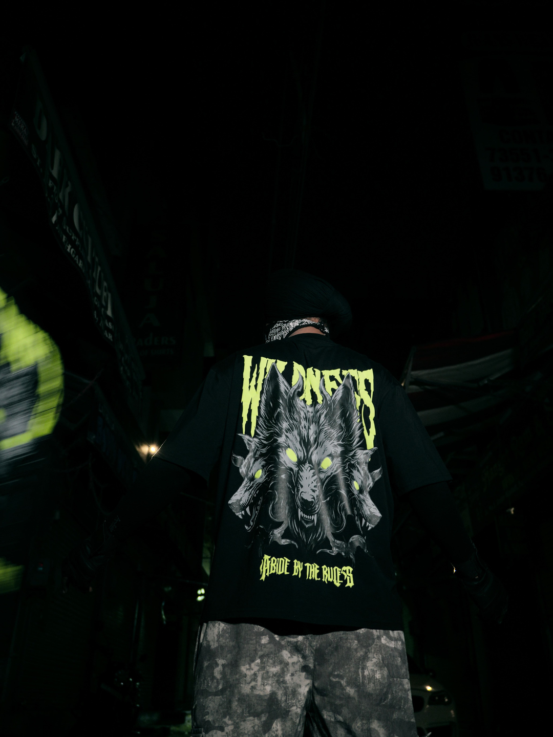 Abide By The Rules Oversized Black Graphic T-Shirt