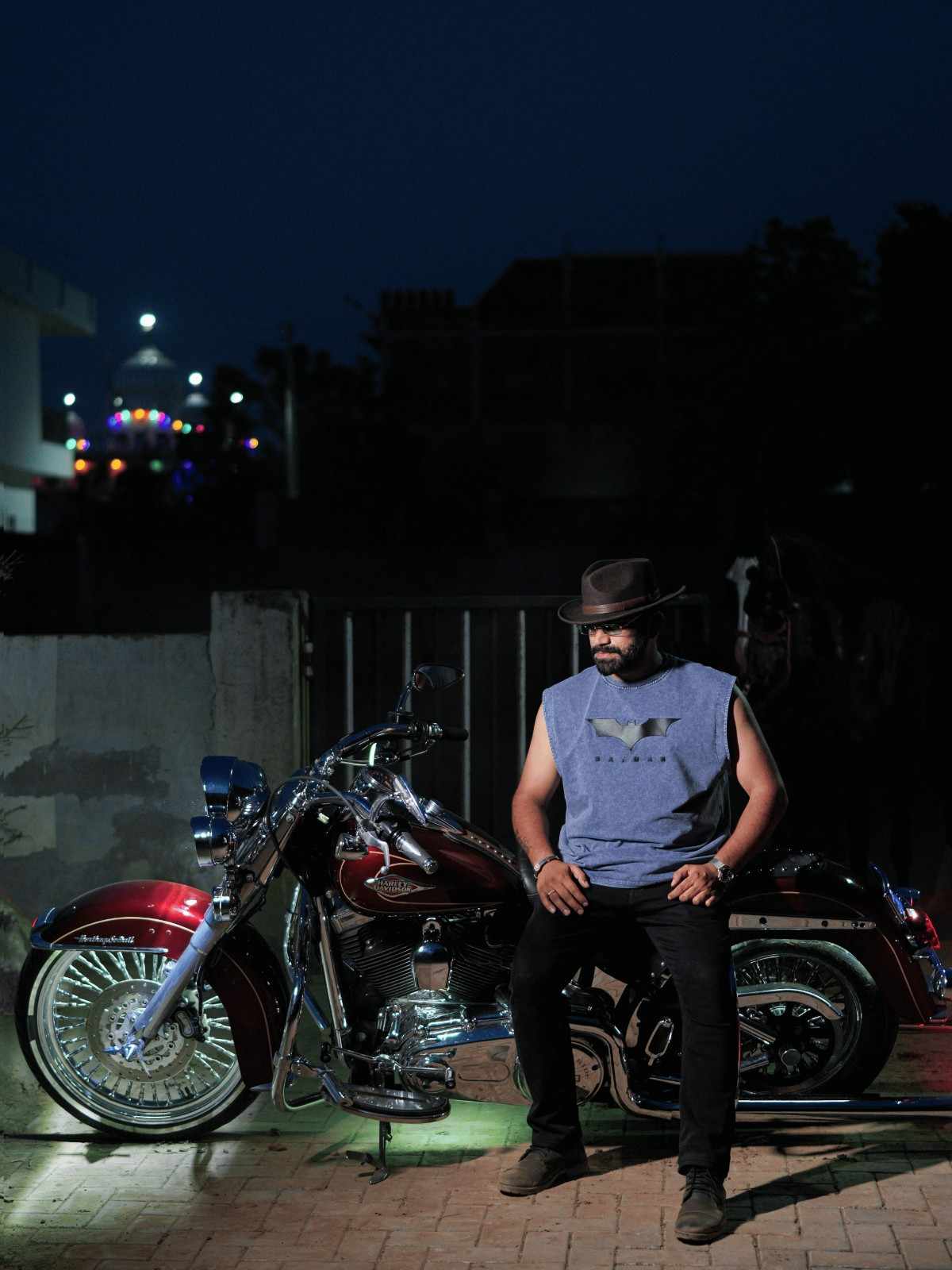 Batman Acid Wash Sleeveless Tank Top | Premium Cotton | Relaxed Fit | Blue