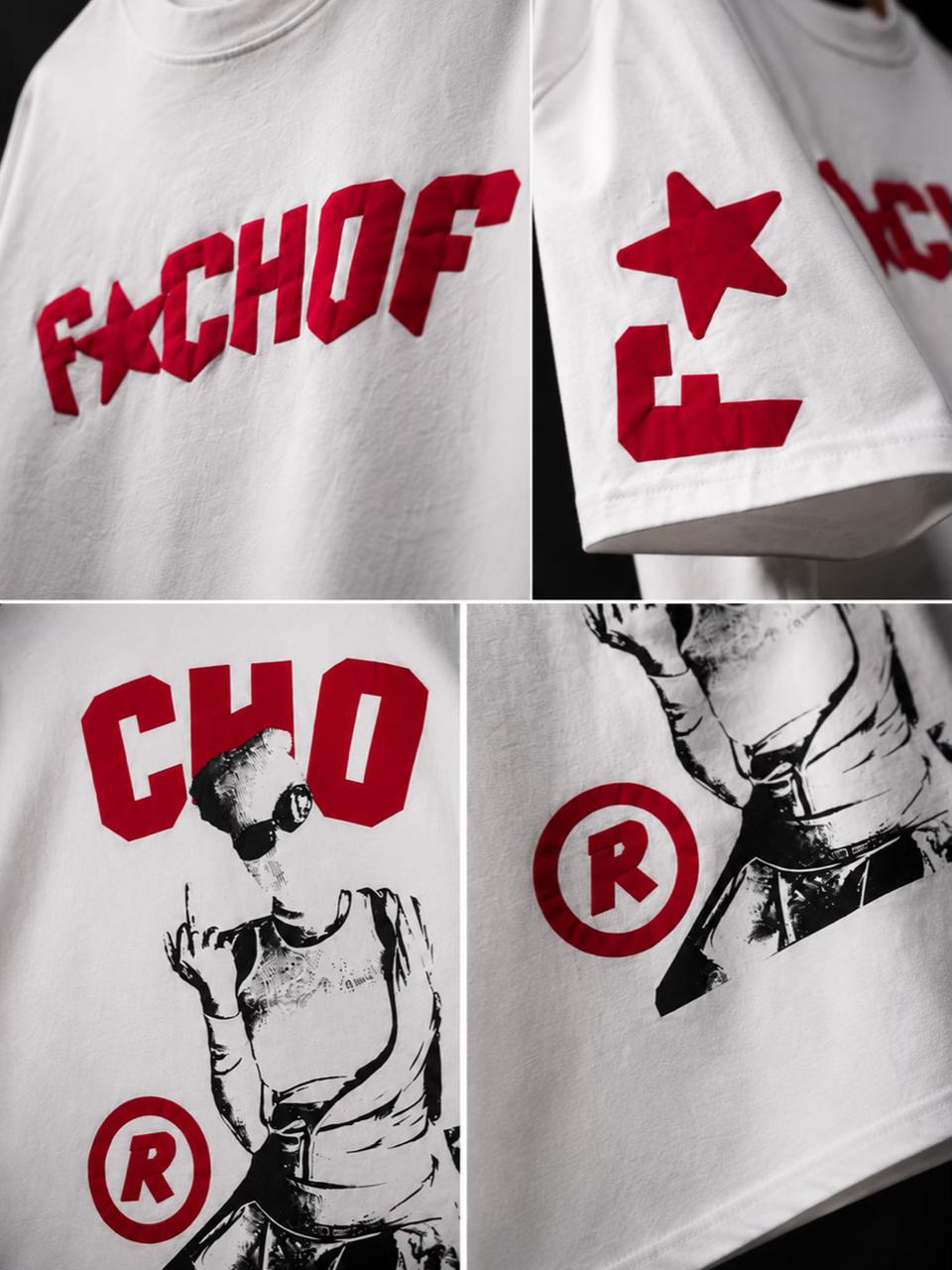 OKDADDY ECHO Puff Print Oversized T-Shirt – White